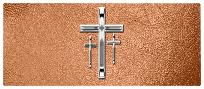 DNSEMP-L-517-SL-SH-CP Silver 3 Crosses Shimmer Copper